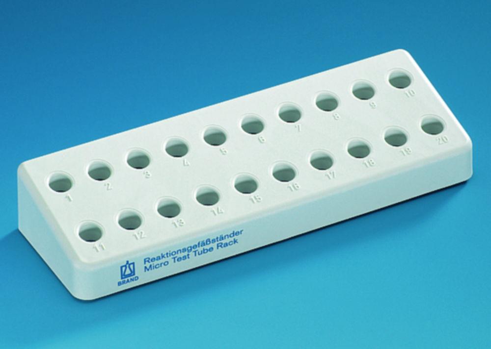 BRAND Reaction Vessel Stand PP for 20 Reaction Tubes, Grey