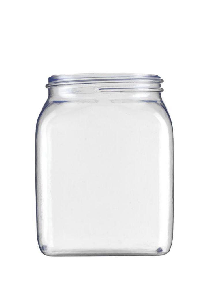 Kautex Square Wide Neck Container, 750 mL, Hard PVC, Clear Cap