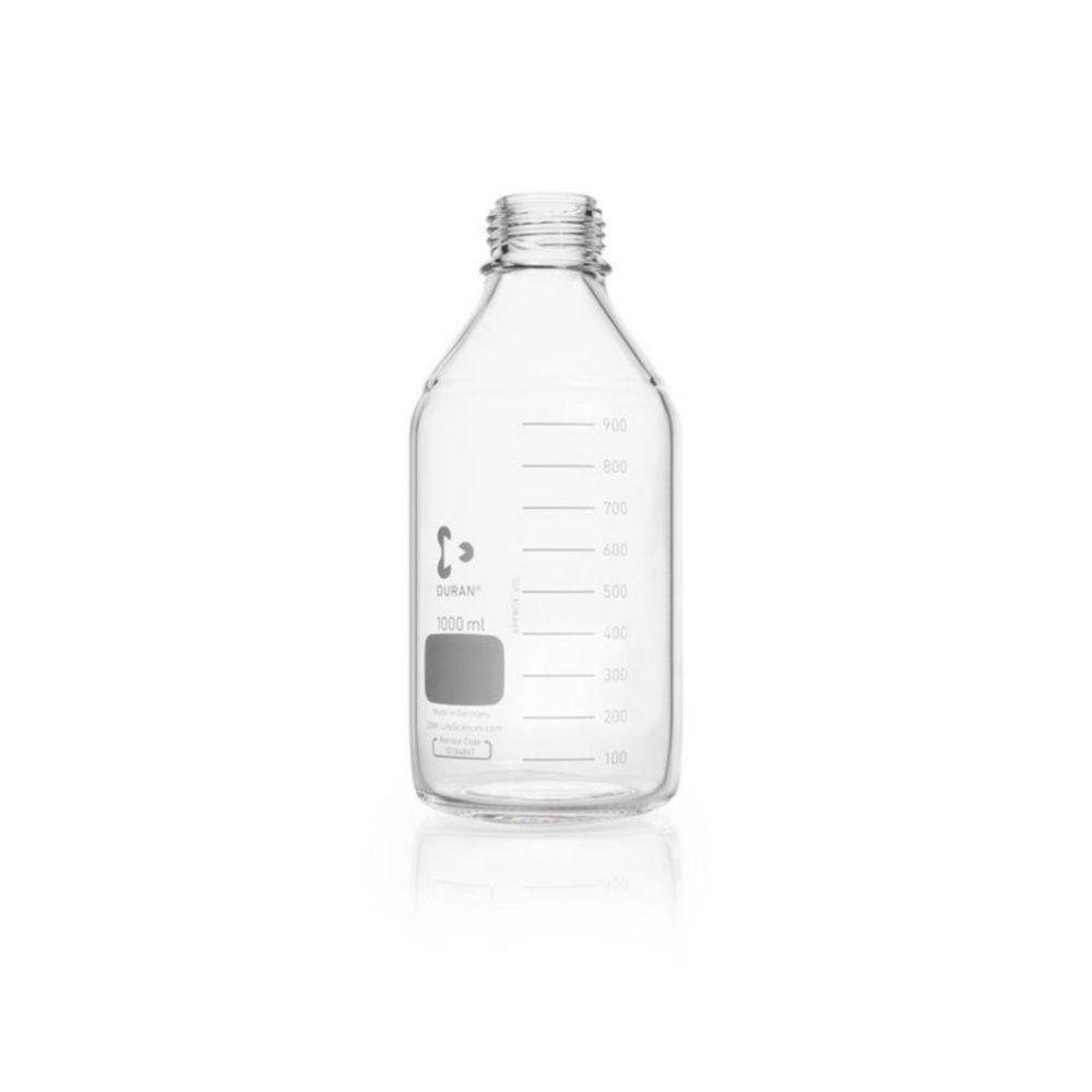 DWK Duran 1000 mL Clear Glass Laboratory Bottle, GL 45, Without Cap and Pouring Ring