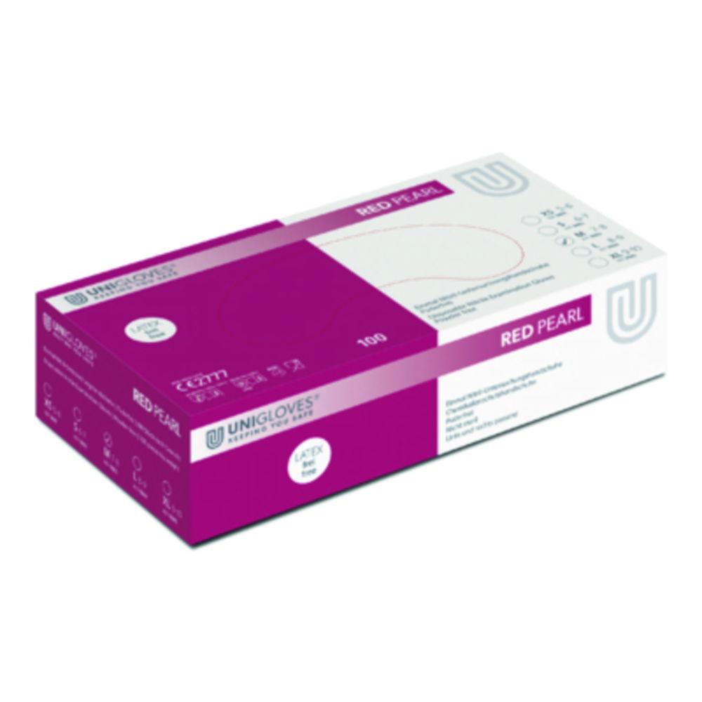 Unigloves Nitrile Gloves Red Pearl Size XL, Powder-Free, Non-Sterile, Rolling Edges, Micro-Roughened Finger Tips, Pack of 100