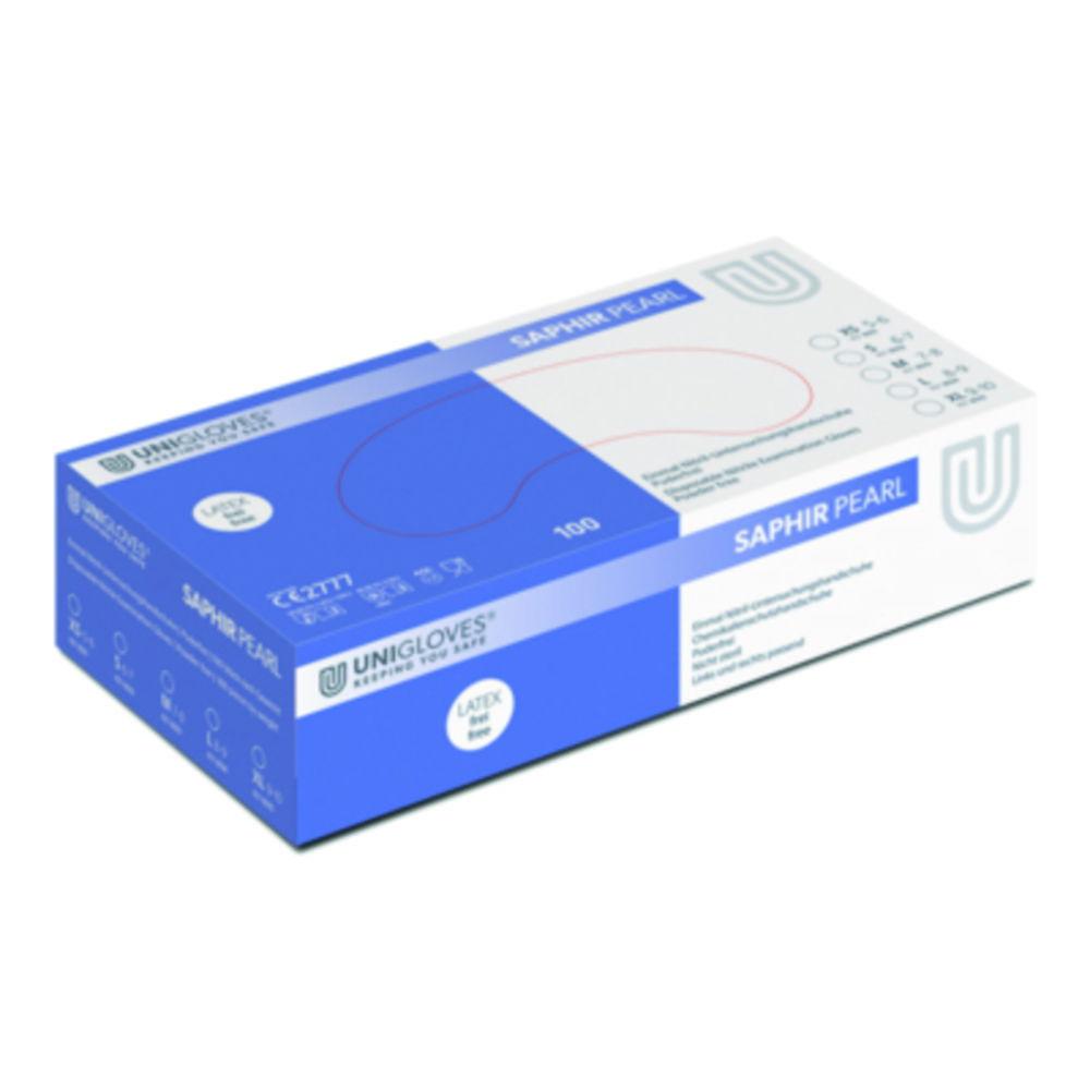 Unigloves Nitrile Gloves Saphir Pearl Size XS (5-6), Powder-Free, Non-Sterile, Rolling Edges, Pack of 100