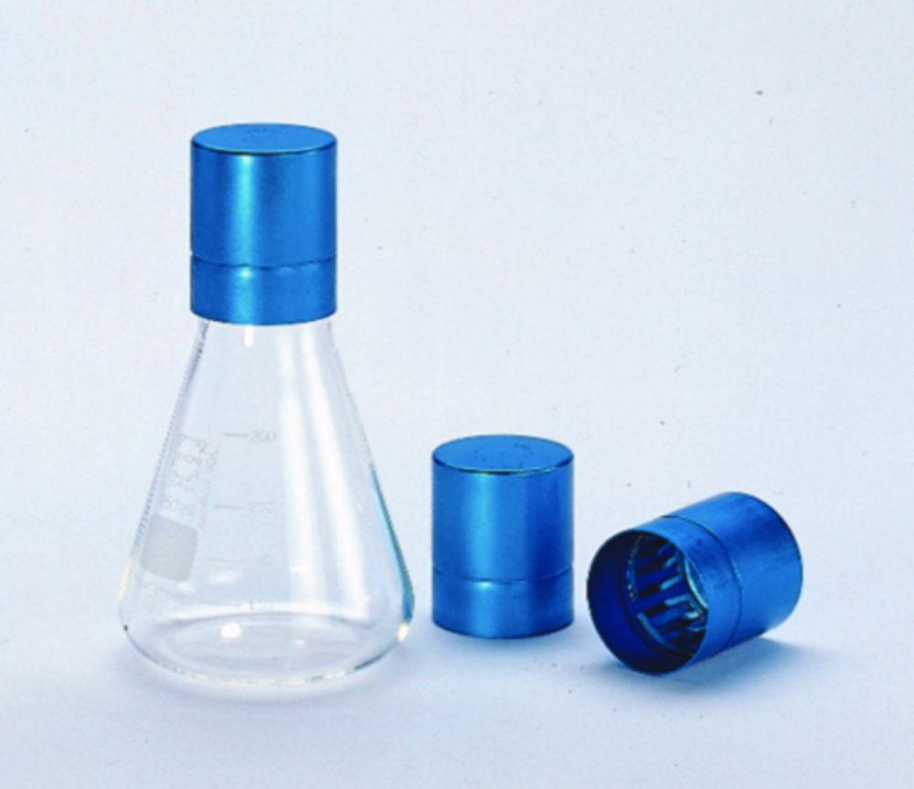 Schuett-Biotec Erlenmeyer Caps, Silver, 37/39 mm, Pack of 10