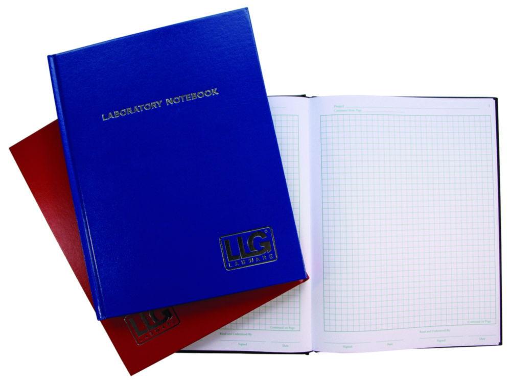 LLG Lab Notebook US Letter Format, 100 Pages, Grid Format with Black Waterproof and Chemical-Resistant Cover