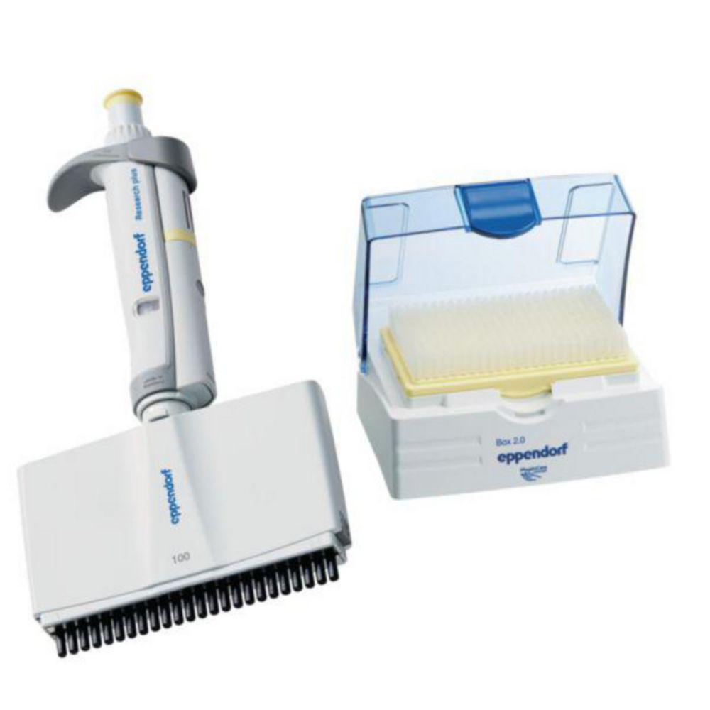 Eppendorf Research Plus 24-Channel Variable Pipette, 5–100 µL, Light Yellow, including epT.I.P.S. Box

