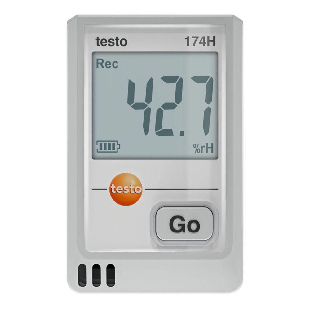Testo Mini Temperature & Moisture Data Logger Testo 174 H with USB-C Interface and Software (White)