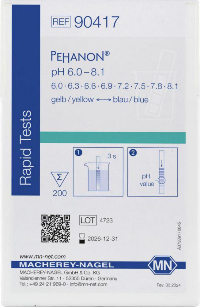 Macherey-Nagel Pehanon Indicator Paper 60-81 - Pack of 200 Strips