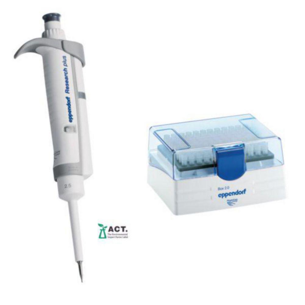 Eppendorf Research Plus G 1-Channel Pipette 0.1-25 µL, Dark Grey including EpT.I.P.S.-Box