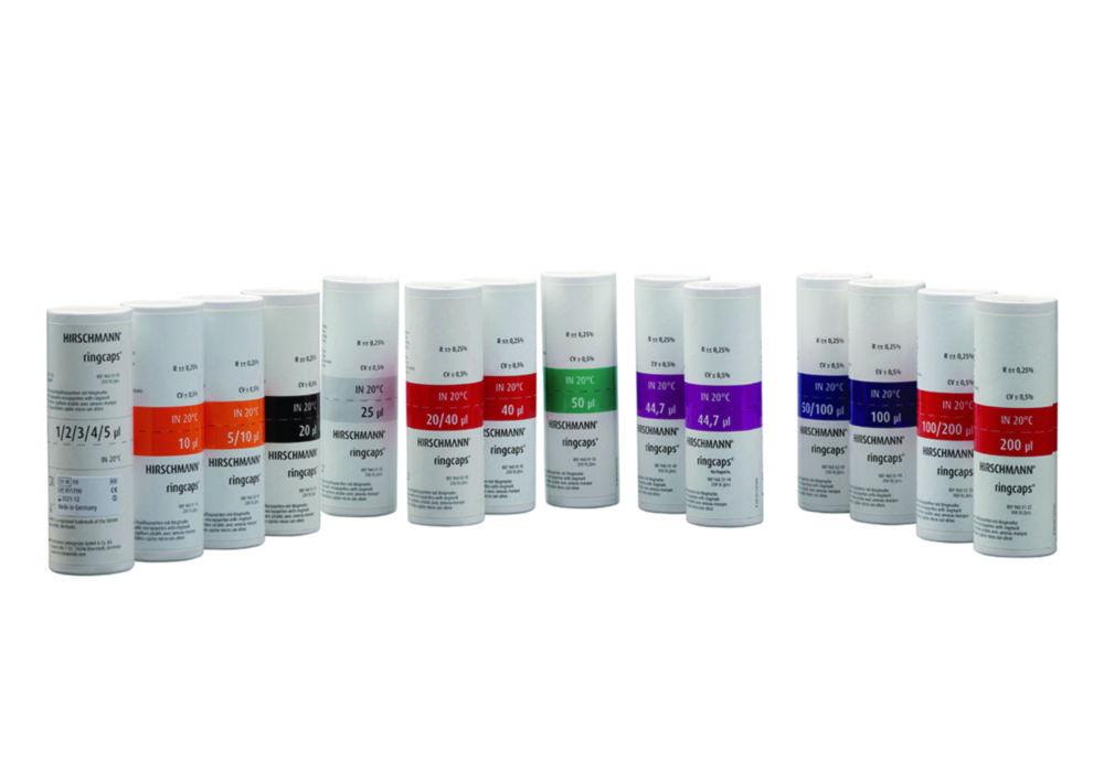 Hirschmann Ringcaps Disposable Capillary Pipettes Pack of 250, 10 µl, DURAN