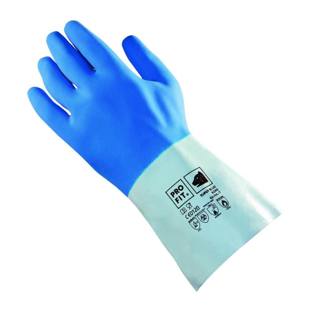 Aug.Schwan Latex Glove Pro-Fit 6240 - Super Blue Size 8, Blue, Cotton Jersey Lining, Roughened Surface, Pair