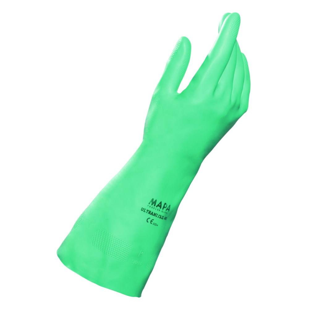 MAPA Chemical Protection Gloves Ultranitril Unit 492 Nitrile, 32 cm, Size 10-10.5, (Per Pair)
