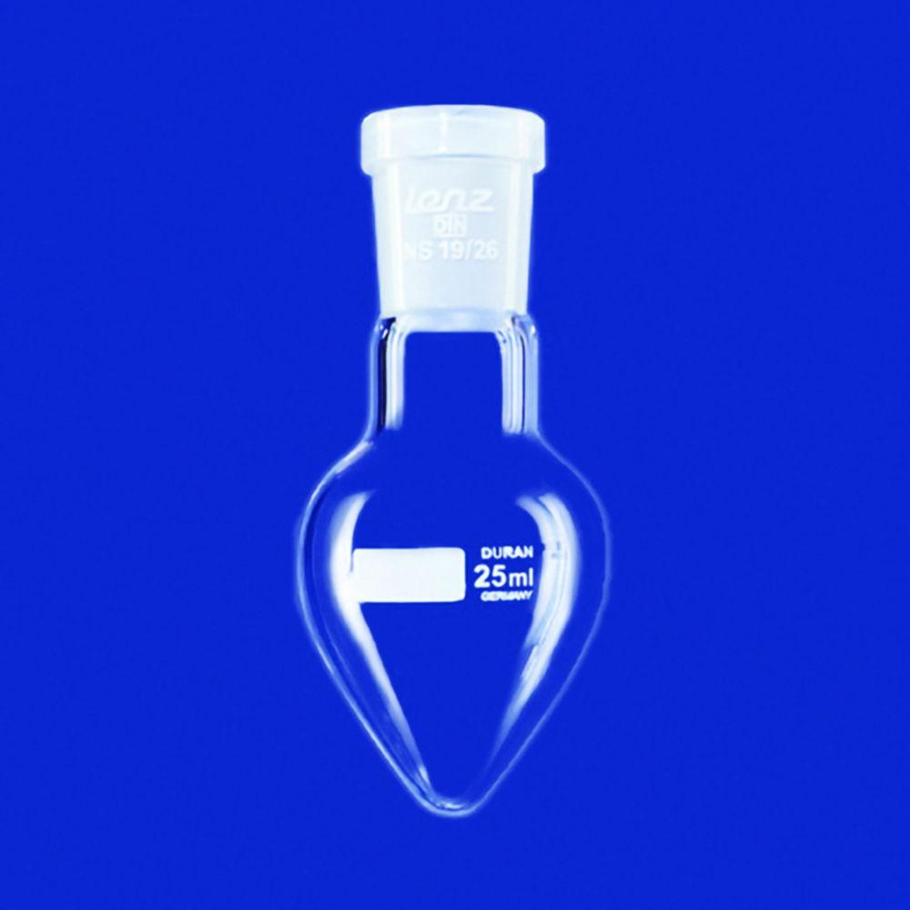 Lenz-Laborglas Pear Shape Flasks Single Neck 10 mL NS 14/23 Duran - Pack of 10