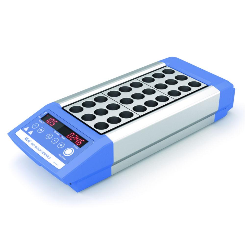 IKA Digital Block Thermostat Dry Block Heater 3 S 3, for 3 Aluminium Block Inserts, up to 120 °C, with Swiss Plug