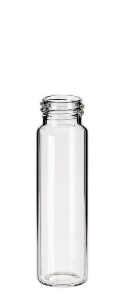 LLG Screw Neck Vials N 24, 40 mL, 27.5 mm O.D., 95 mm Height, Clear, Flat Bottom, Pack of 100