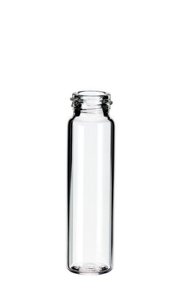 LLG Labware 8 mL Clear Glass Threaded Bottles, 15-425 Thread, 61x16.6 mm, 1st Hydrolytic Class, Pack of 100