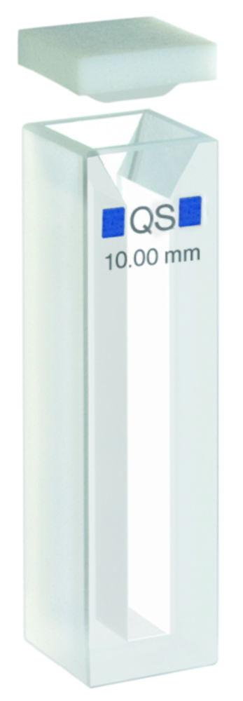 Hellma Half Micro Cuvette 104 QS, 10mm Thickness, Quartz Glass, 1400 µL with PTFE Cover