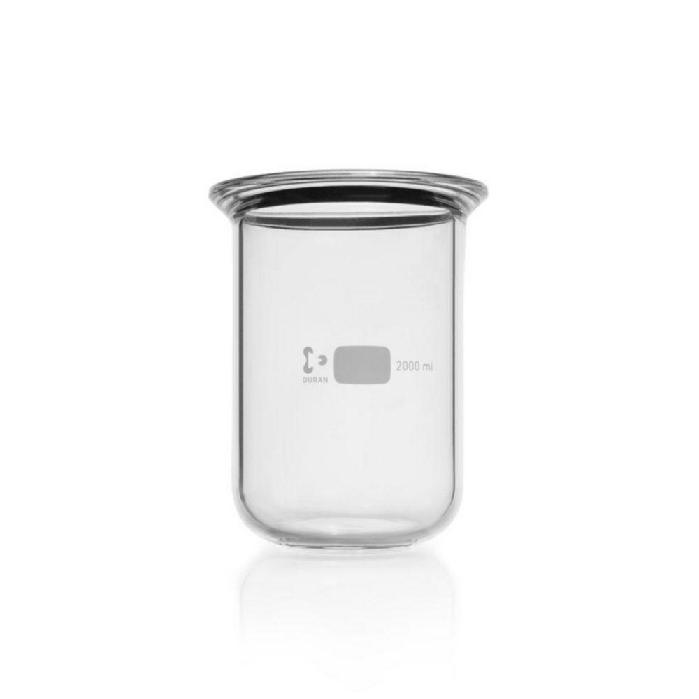 DWK Duran Flat Flange Beakers, DN 120, Cap. 2000 ml, Without Lid