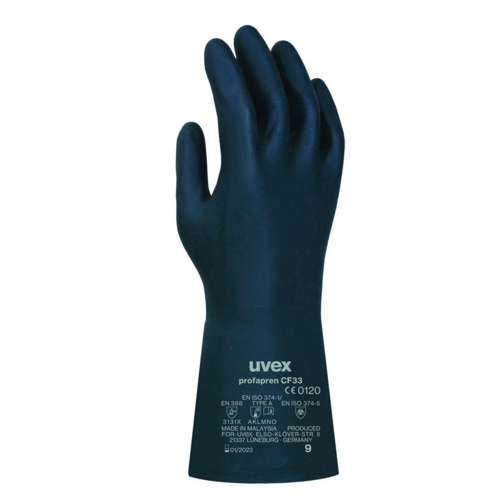 Uvex Protection Gloves PROFAPREN CF33, 33 cm, Size 9 (L), Type 60119, Dark Blue, Pack of 10 Pairs

