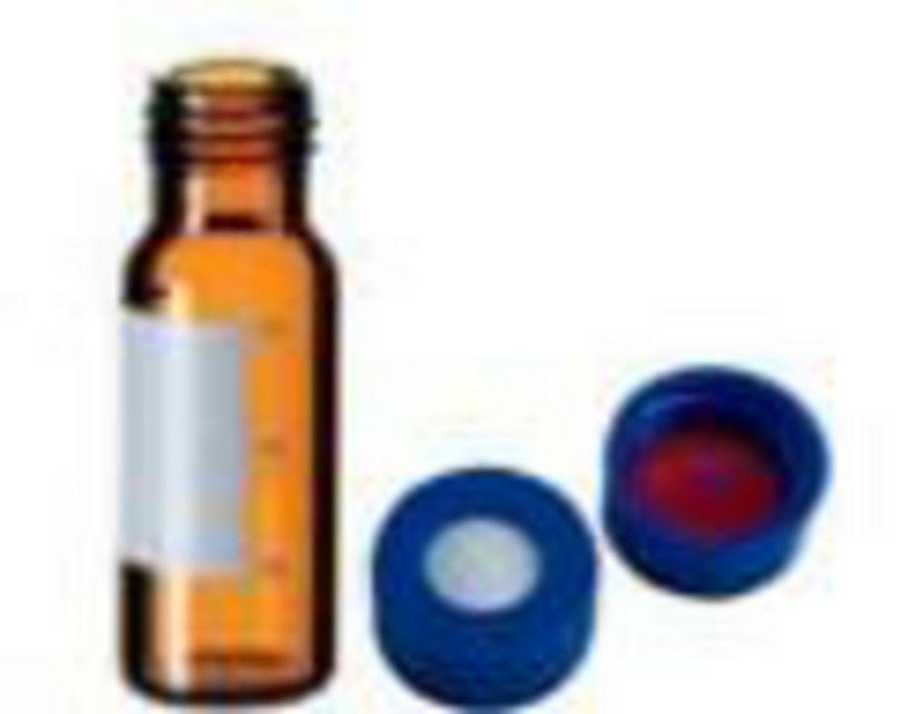 LLG 2-in-1 Kit 1.5 mL Short Thread Vials, Brown, KGW Caps Ultra Clean Blue, ND9, Pack of 100