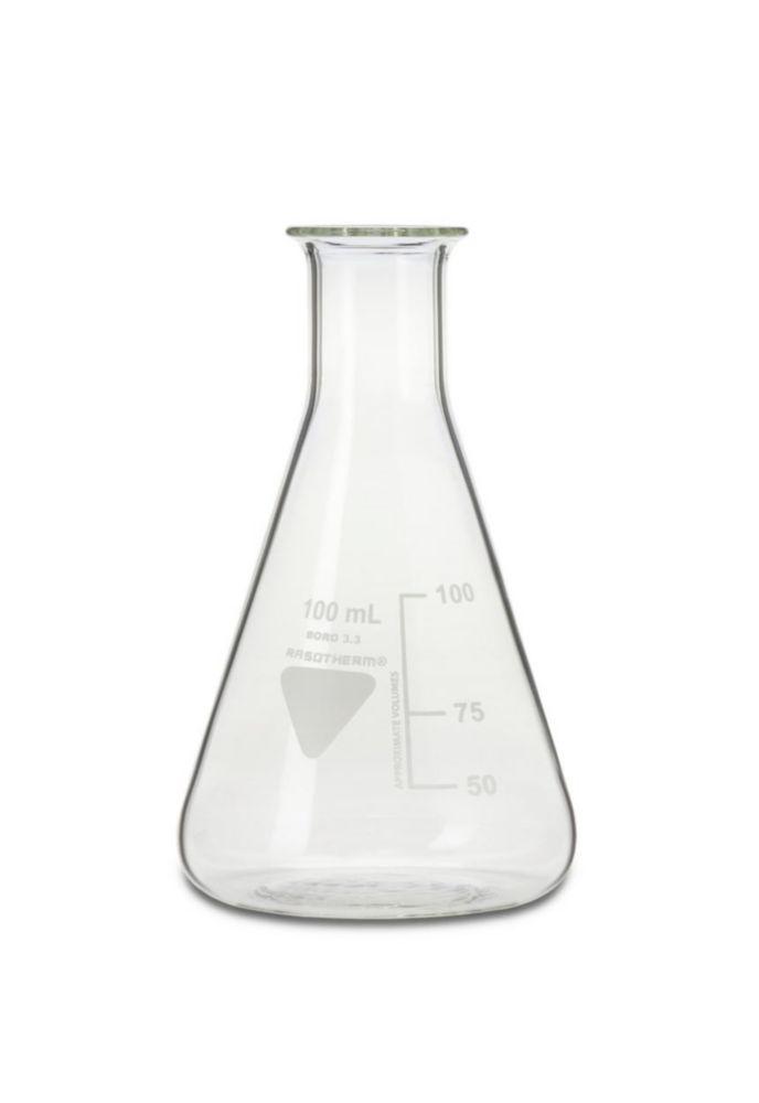 Scherf Erlenmeyer Flask 100 ml, Narrow Neck, Boro 3.3, Pack of 10