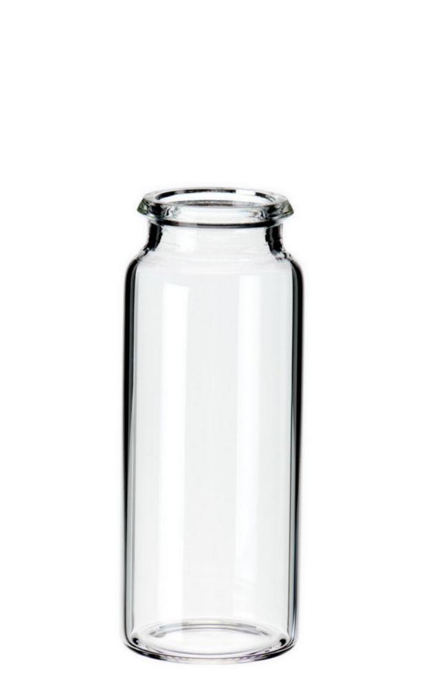 LLG Snap Cap Vial N 22, 25 ml, OD 26 mm, Outer Height 65 mm, Clear, Flat Bottom, Pack of 100