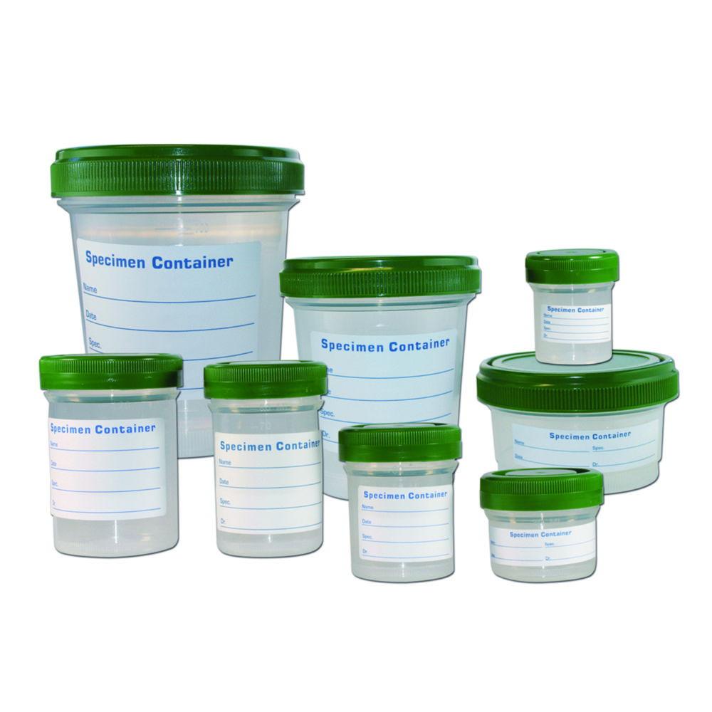 LLG Sample Containers 60ml, PP with HDPE-Screw Cap and Plain Label, Pack of 500