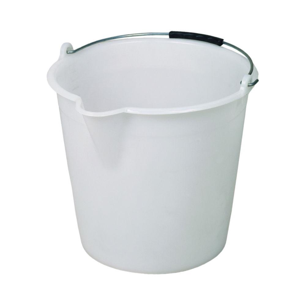 Bürkle Industry Bucket, 12 L, LDPE with Capacity Scale Division (1000 mL), Drain, Carrying Handle with