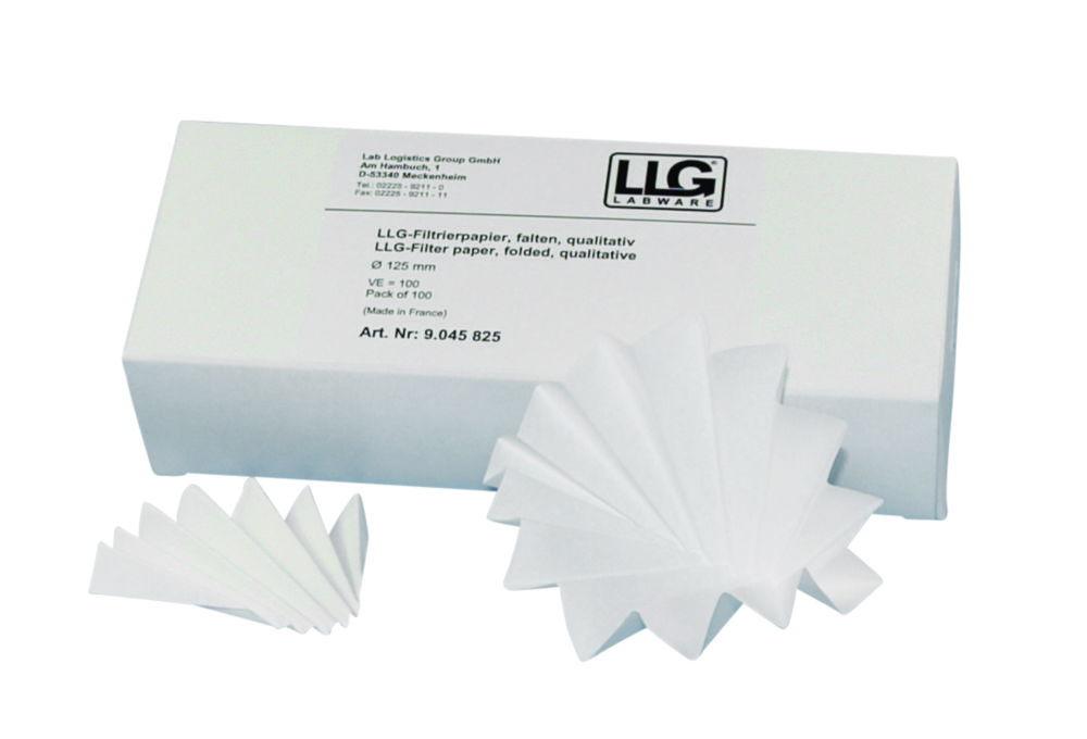 LLG Folded Filters 150mm Qualitative Medium, Pack of 100