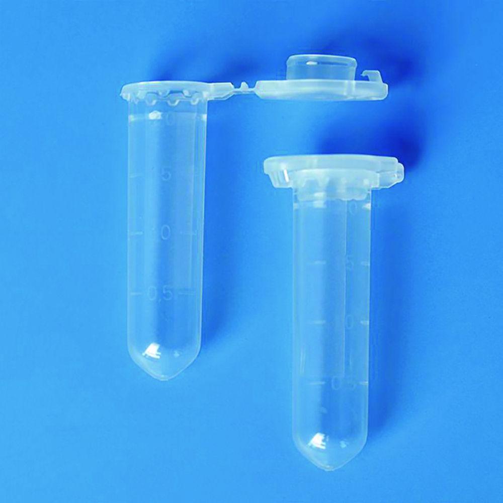 BRAND Reaction Tubes Disposable 2mL PP PLASTIBRAND Transparent with Cap, Pack of 500

