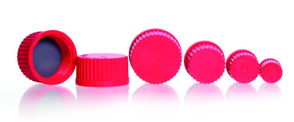 DWK Duran Screw Cap, GL14, PBT Closed Red with PTFE Protected Seal