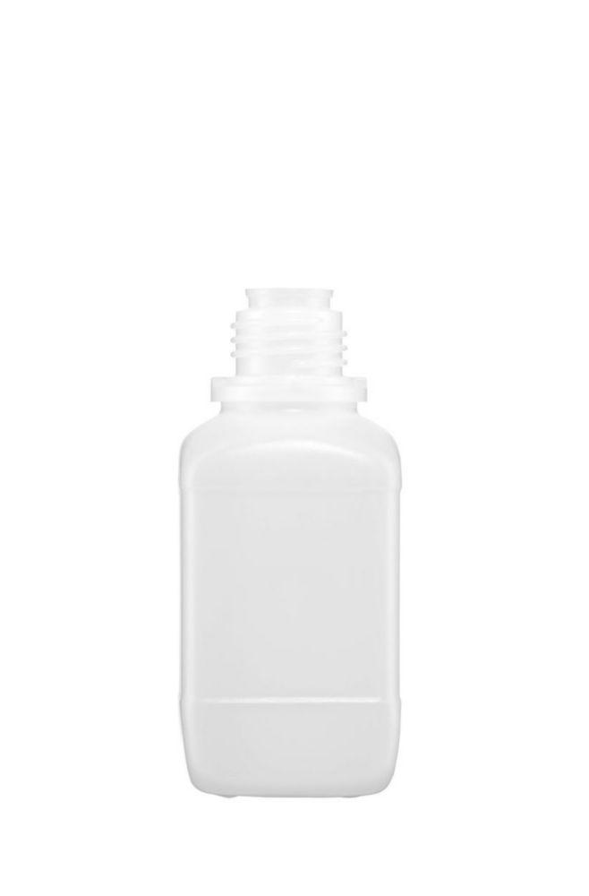 Kautex Square Bottle 250 mL PE-HD Without Screw Cap, 19 mm Opening