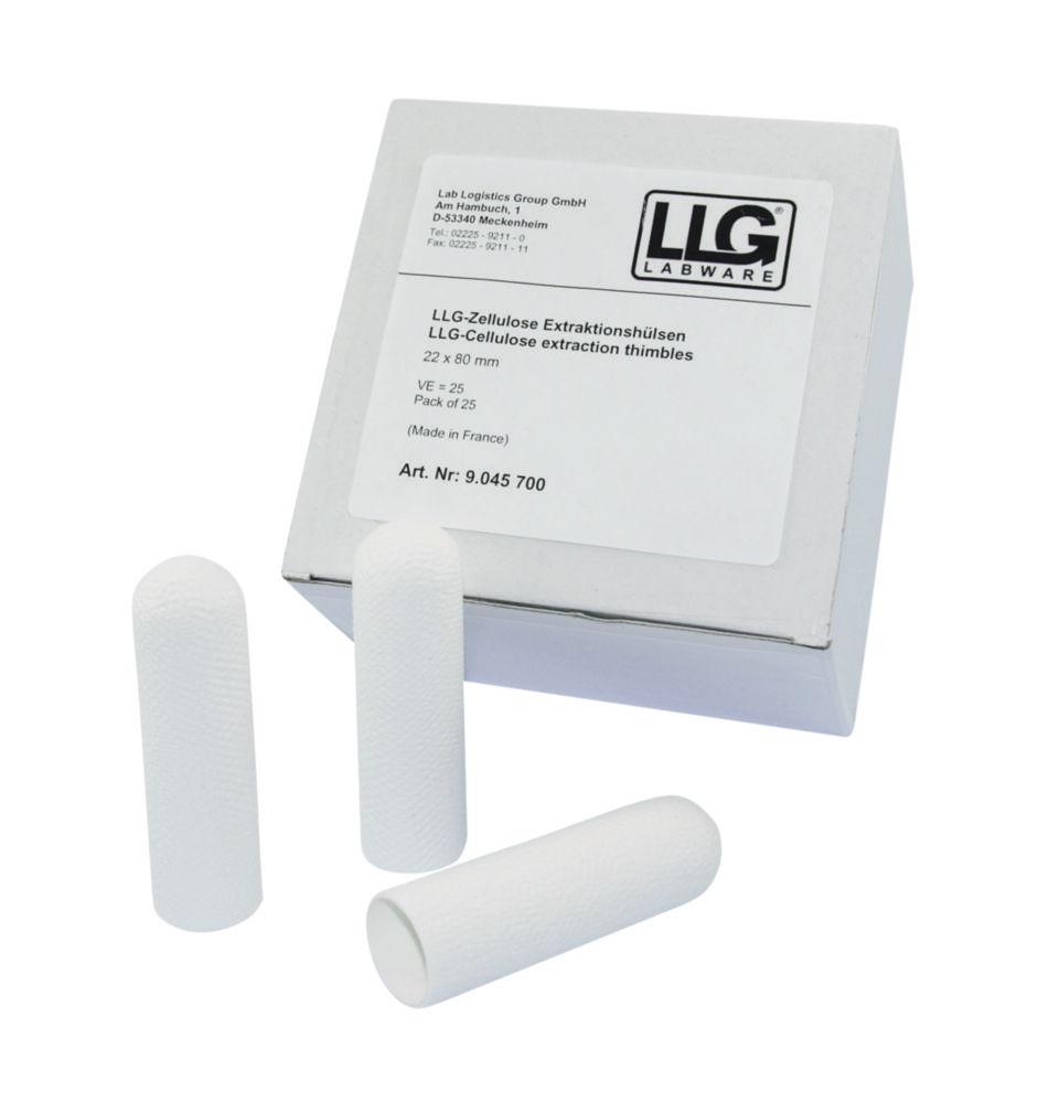 LLG Extraction Thimbles, 20 x 80 mm, Cellulose, Pack of 25