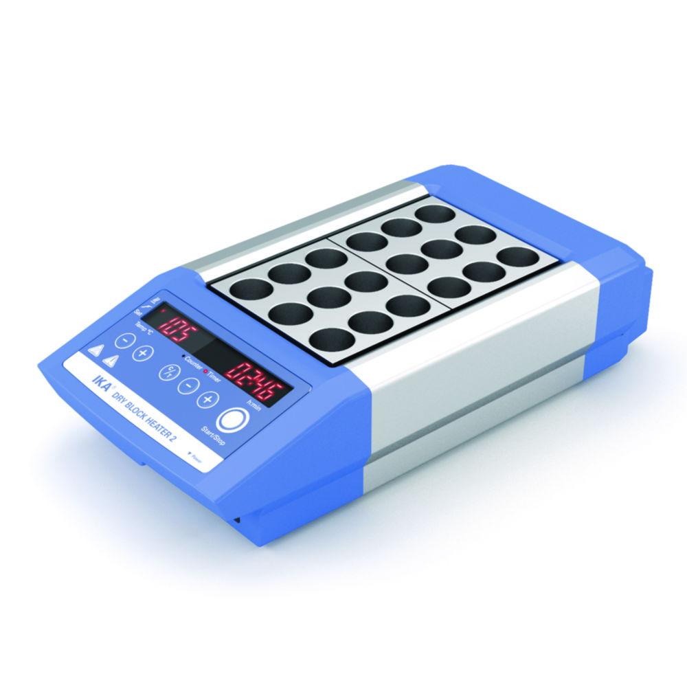 IKA Digital Block Thermostat Dry Block Heater 2 S 2, for 2 Aluminium Block Inserts, up to 120 °C, with UK Plug
