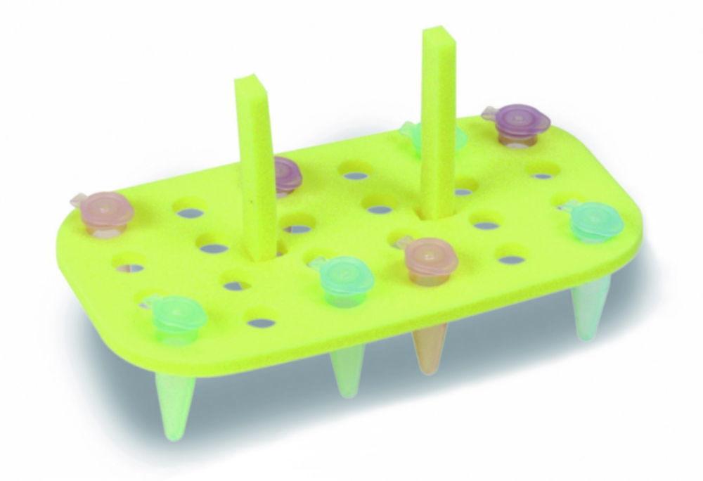 Heathrow Scientific Floating Tube Rack Foam Rectangle Yellow for 24 Tubes (1.5-2.0 mL), Pack of 5