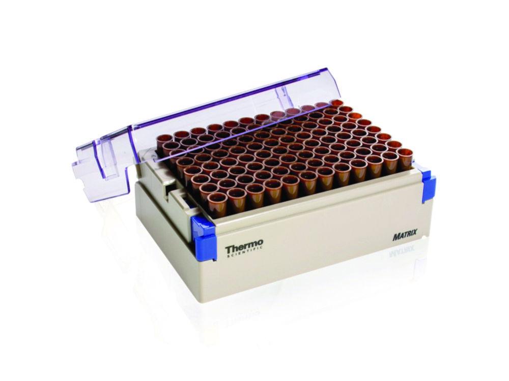 Thermo Matrix Tubes 1.0 mL, with 2D Barcode, without Screw Cap, Sterile, V-Bottom, Amber, Pack of 5x96