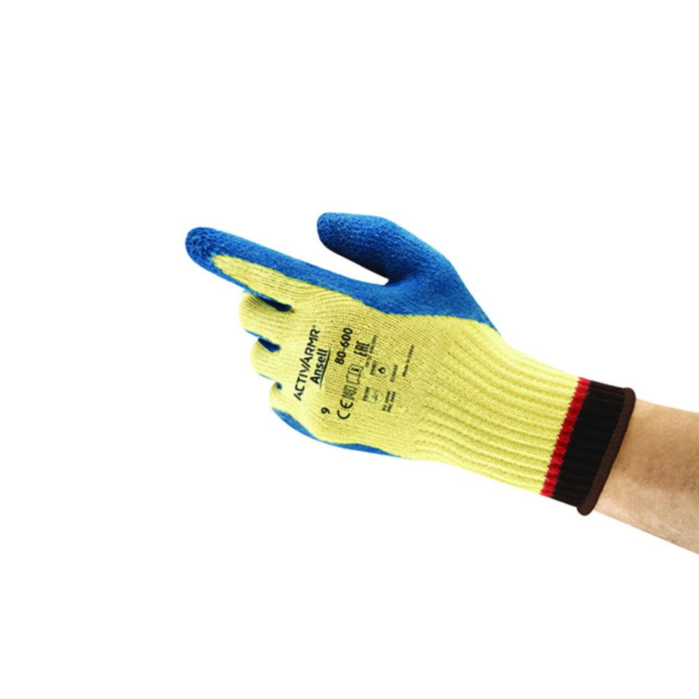 Gloves ActivArmr®, size 9 knitted cuff made aramid fibre and interior wall coating of latex, 245-265 mm, yellow/blue, pair