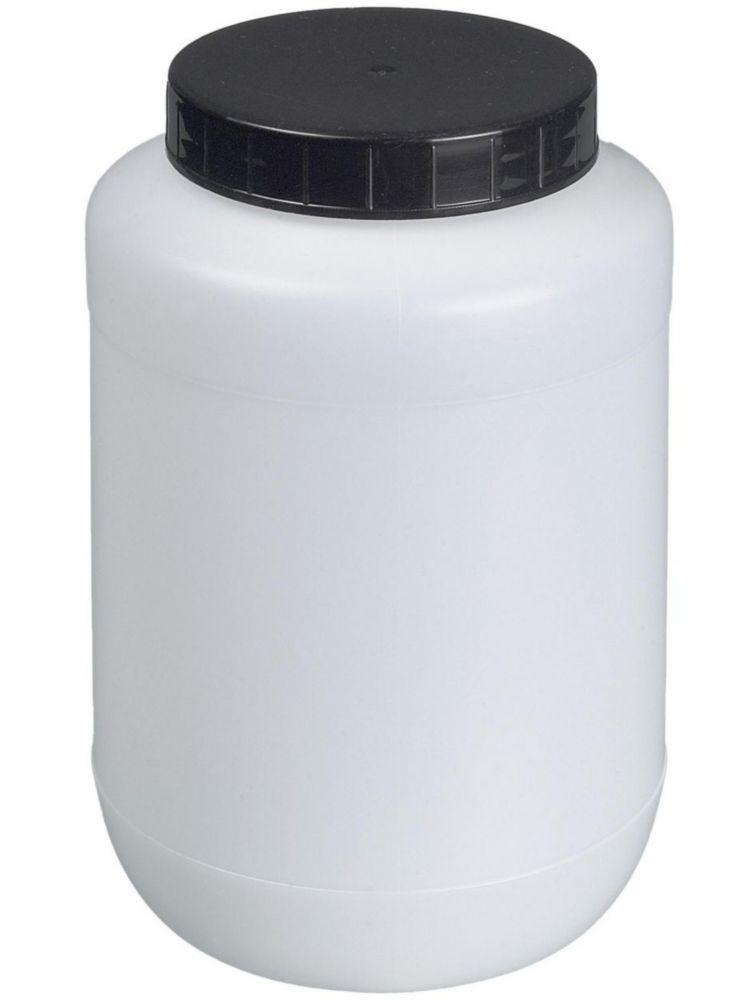 Bürkle Wide Neck Jar 1500 ml, HDPE w.screw cap, PP Black w.PE Sealing Washer Round, Transparent