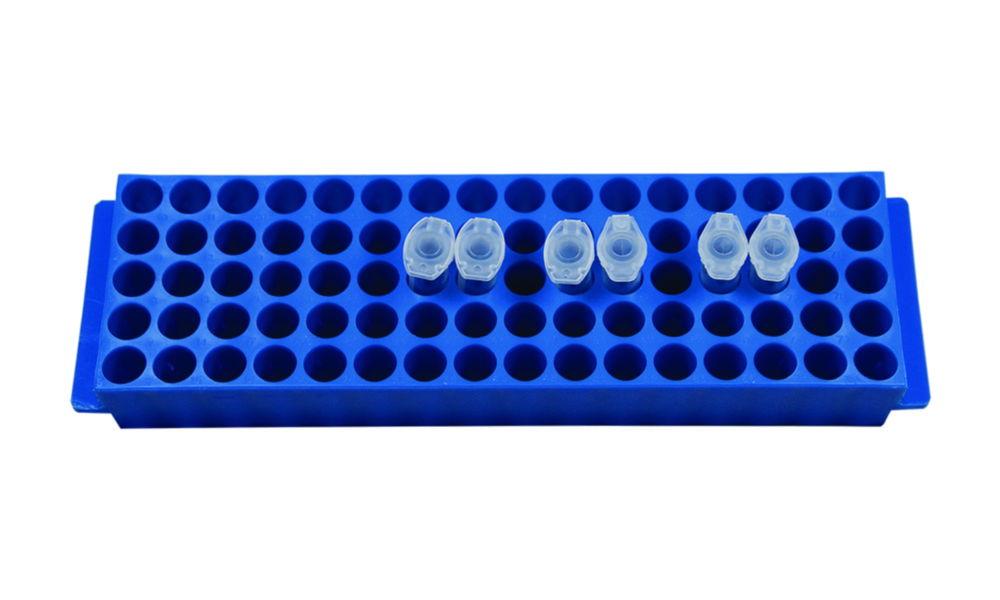 LLG 80-Well Microtube Racks Blue, PP, for 1.5/2.0 mL Tubes, Pack of 5