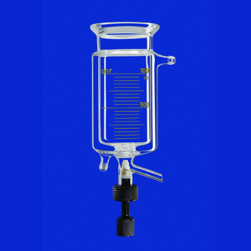 Lenz-Laborglas Reaction Vessel, Cylindrical, with Thermostatic Jacket and Withdrawal Valve, LF 150, Capacity 2 L