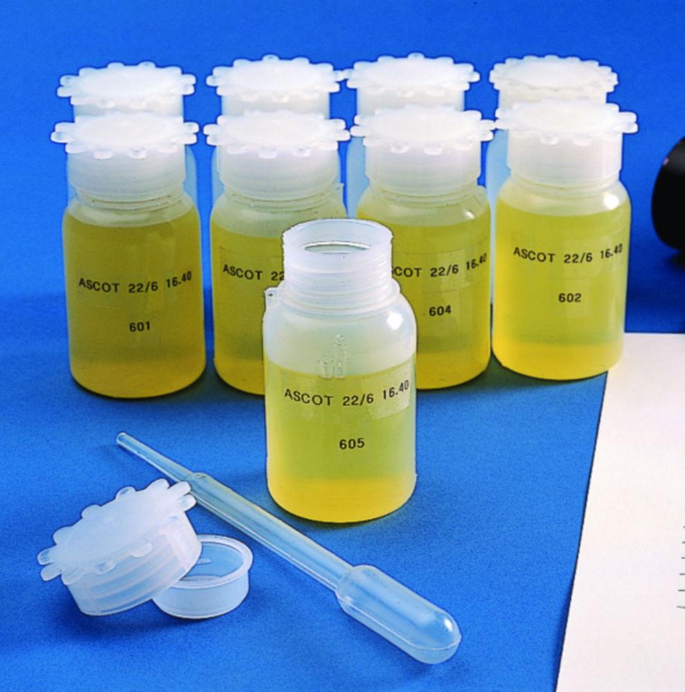 Kartell Wide Mouth Bottles 1000 mL PE Graduated with Closure PP Pack of 10