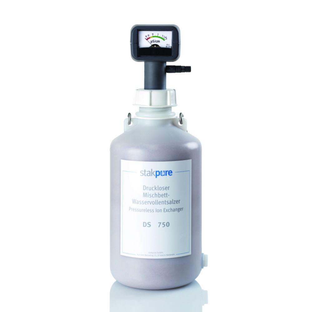 Ion exchangers system DS 750 100 l/h, 6 kg, 175 x 470 mm (Ø x height), 750l capacity for 10° total dissolved solids