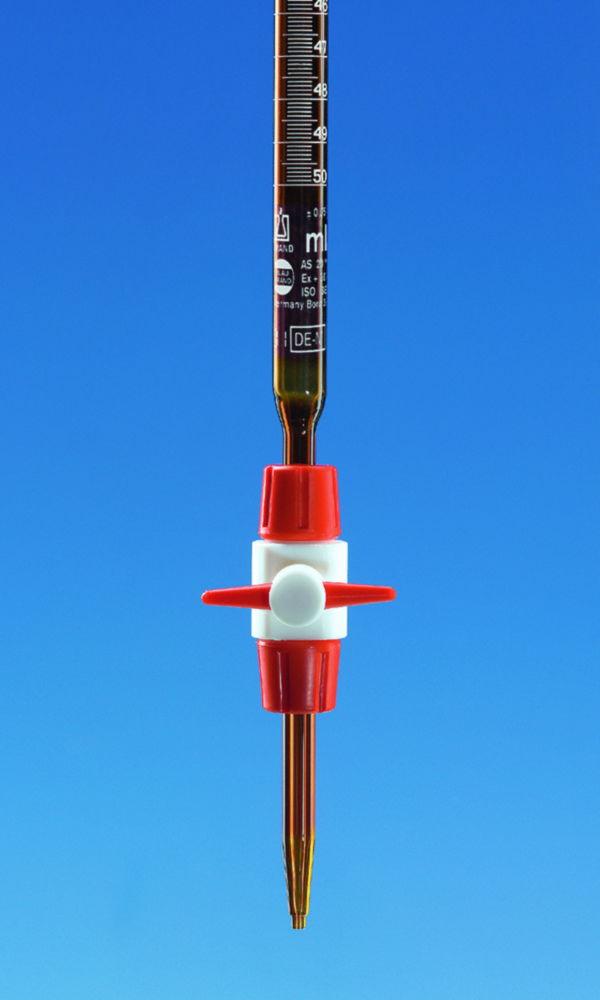 BRAND Compact Burette PTFE Stopcock BB, AS, Amber Glass, 10 mL: 0.02 mL, Boro 3.3, DE-M

