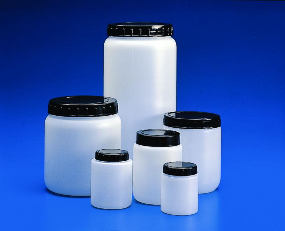 Kartell Cylindrical Jars 70 mL HDPE White with Black Screw Cap (Pack of 10)