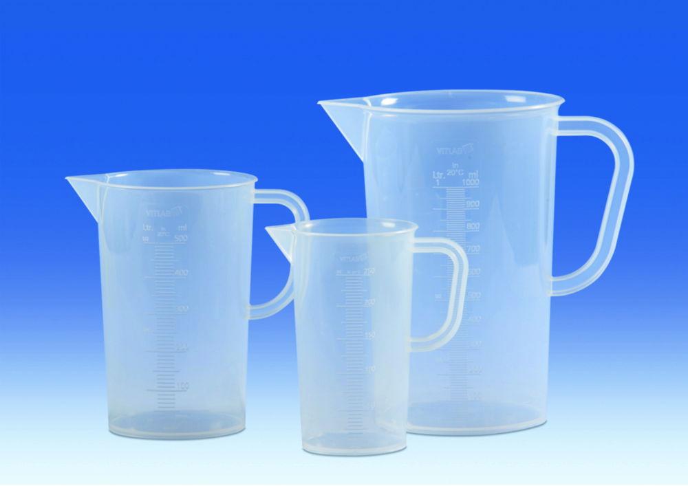 VITLAB Measuring Jugs 5000 mL PP Moulded Graduation, Pack of 6