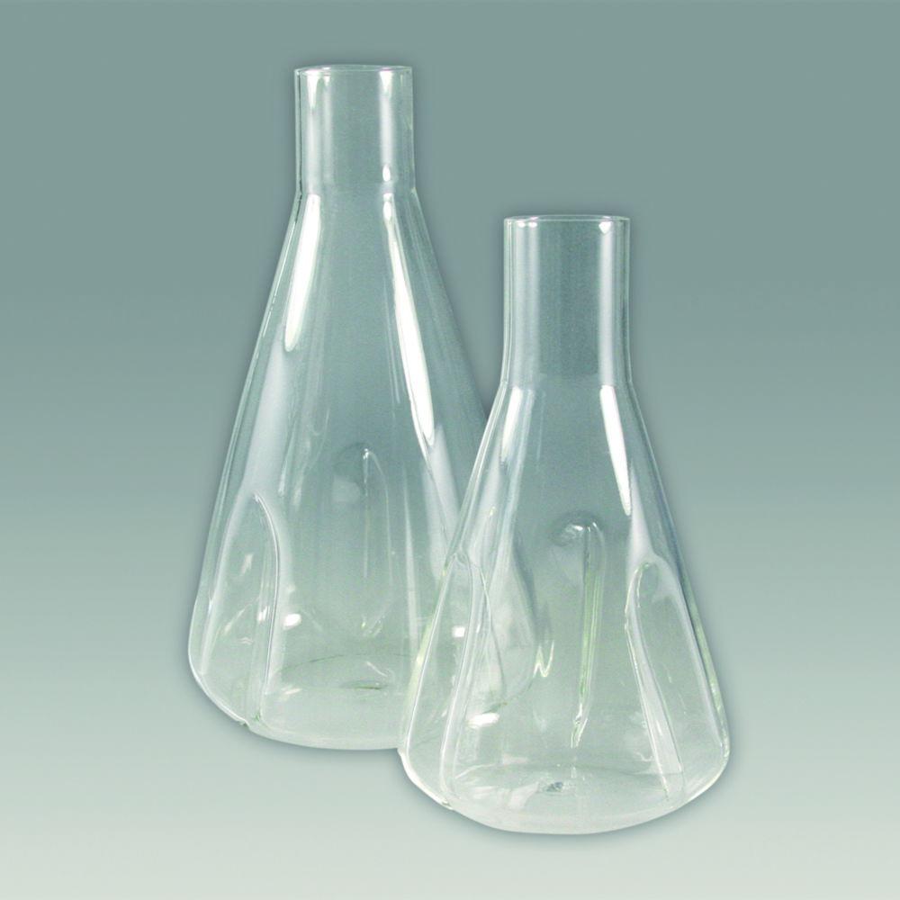 Witeg Baffle Flask 250 ml with Three Baffles, Neck with Rim, Flask Ø85 mm, Height 140 mm, Neck Ø34 mm

