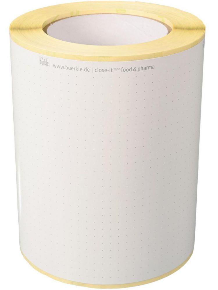 Bürkle Close-it Tape Food White, 150 mm, Roll of 50 Meters