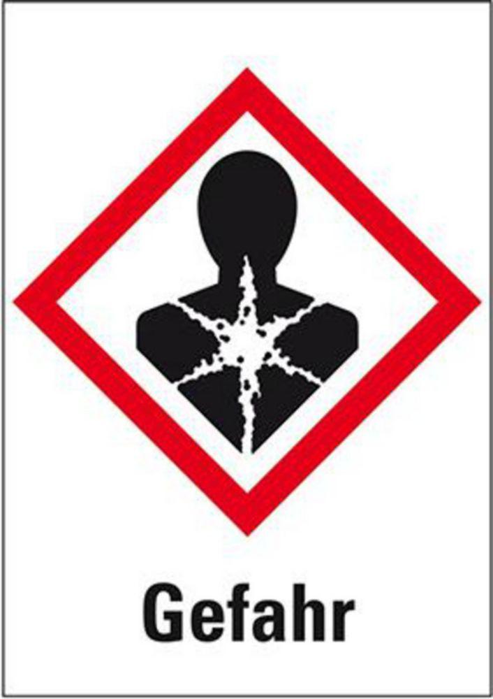 Danger symbol "Danger:Health hazard" 37x52 mm, foil, sheet of 6 pcs.