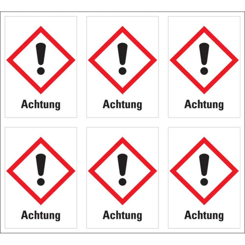 Danger symbols "Warning: Health hazardous", 37x52mm, sheet of 6 pcs.