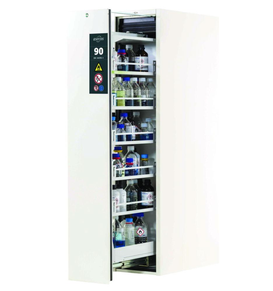 Asecos Safety Storage Cabinet Type 90 V-MOVE 449 x 860 x 1966 mm (HxWxD) Corpus RAL 9010, Doors RAL 9010, with Equipment Package 35100