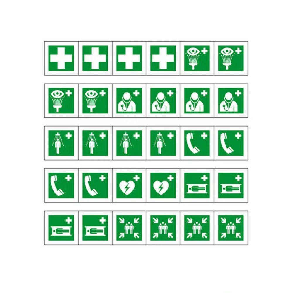 Minisymbol collecting sheet "First Aid" symbol height 12mm, foil, self-adhesive sheet of 30 pcs.
