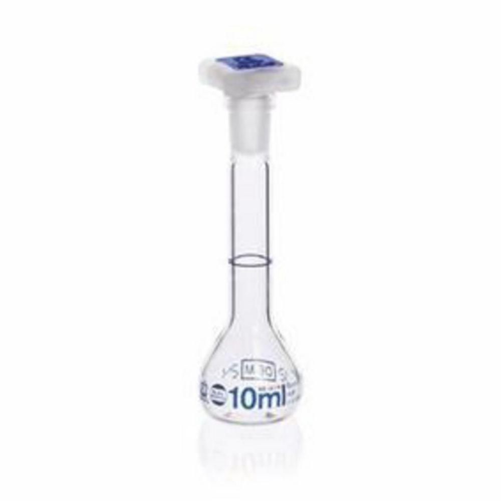 BRAND Volumetric Flask 10 ml, BLAUBRAND Class A, NS-PP Stopper, NS 10/19, Boro 3.3, Pack of 2